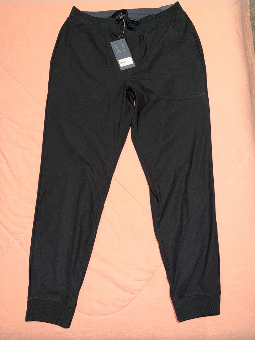 Men's Black Jogger Pants with Elastic Drawstring - Casual Active Wear